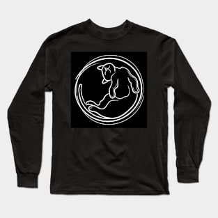 Sleeping Cat Line Drawing Long Sleeve T-Shirt